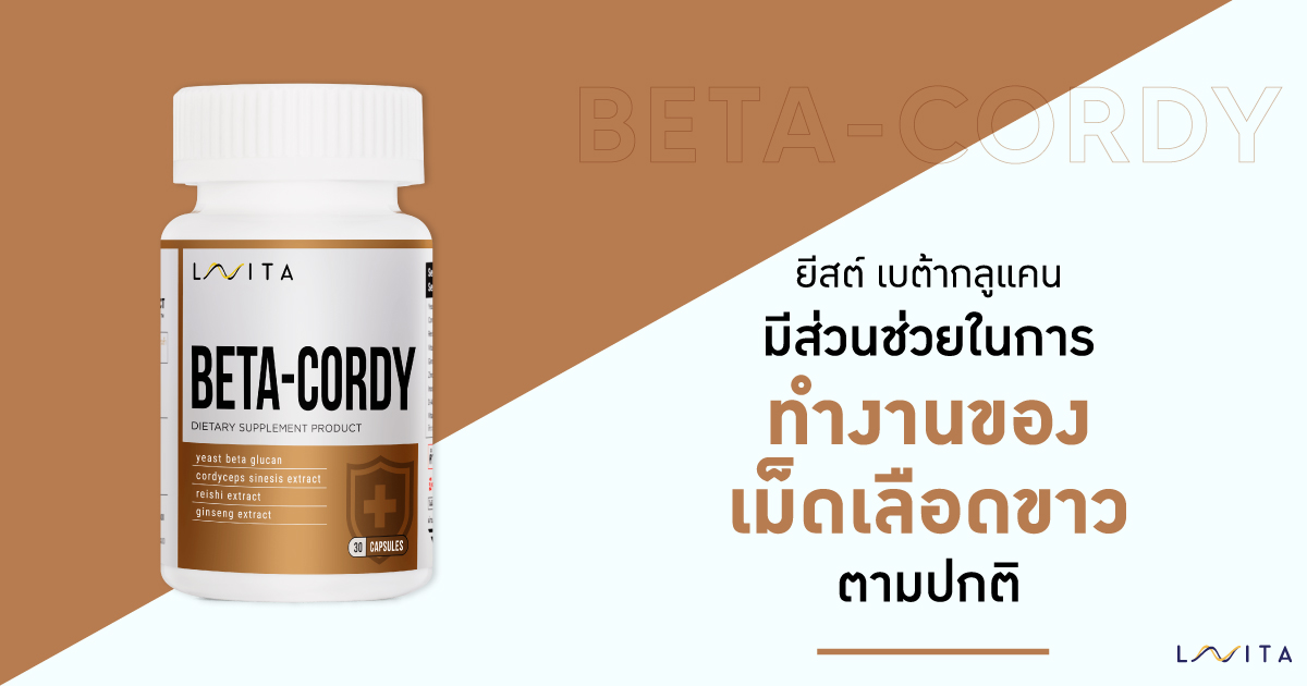 BETA-CORDY ยีสต์ เบต้ากลูเคนมีส่วนช่วยในการทำงานของเม็ดเลือดขาวตามปกติ