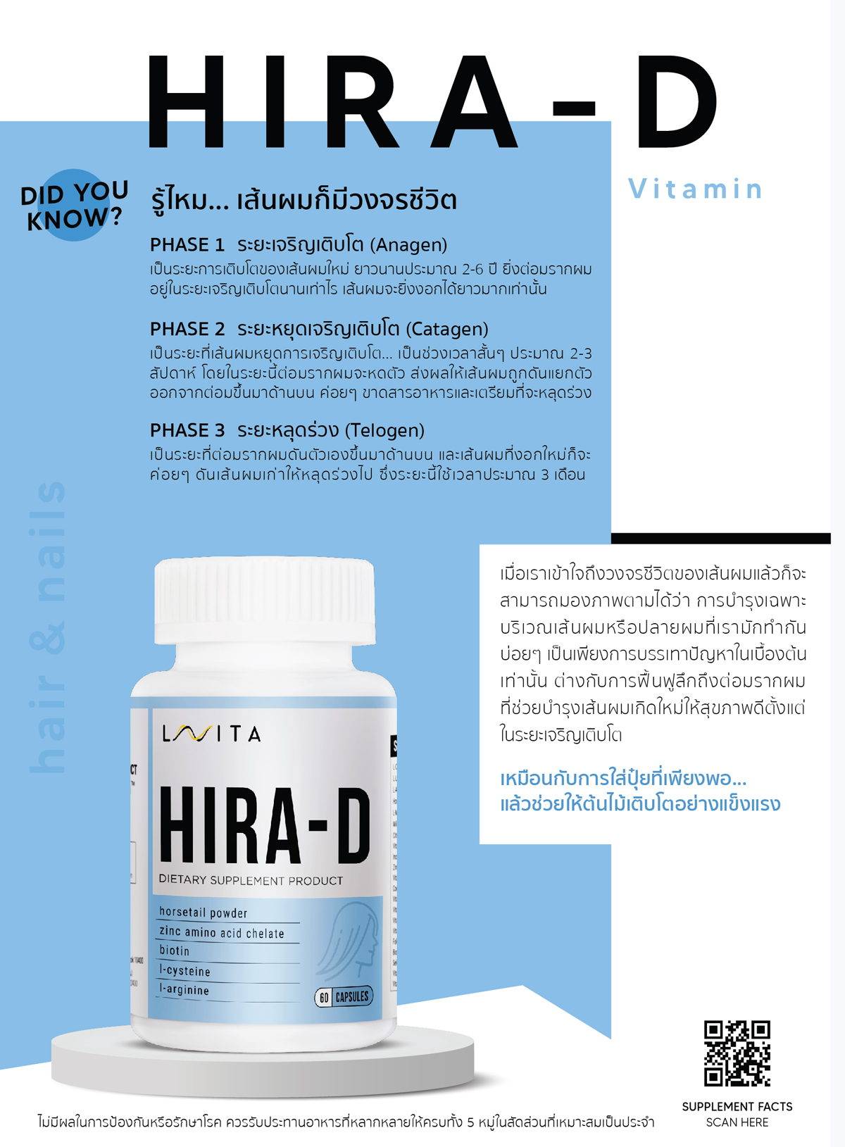 HIRA-D บำรุงเส้นผมและเล็บให้แข็งแรง