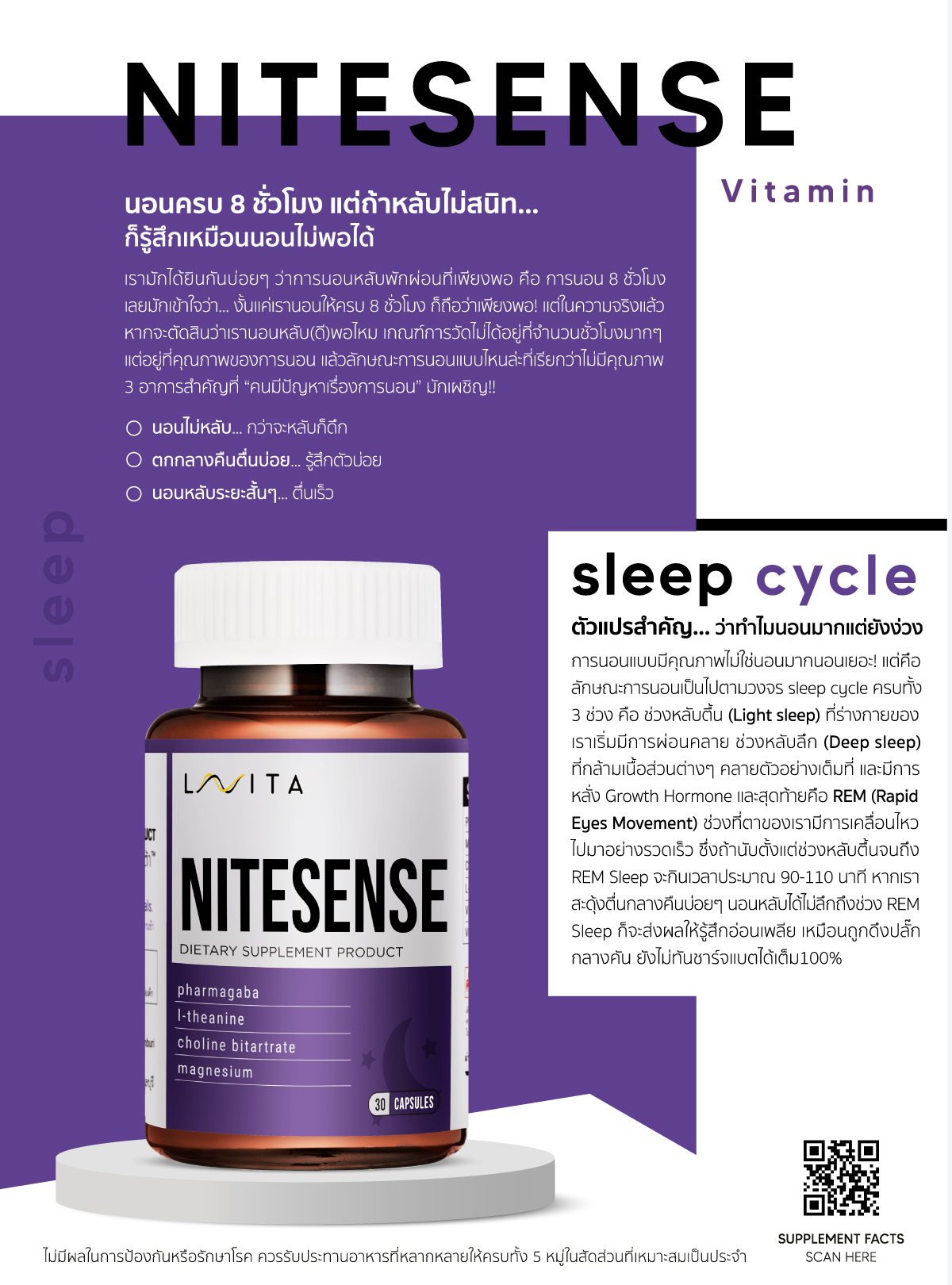 Nitesense มีส่วนช่วยในการทำงานของสารสื่ประสาทและการนอนหลับตามปกติ